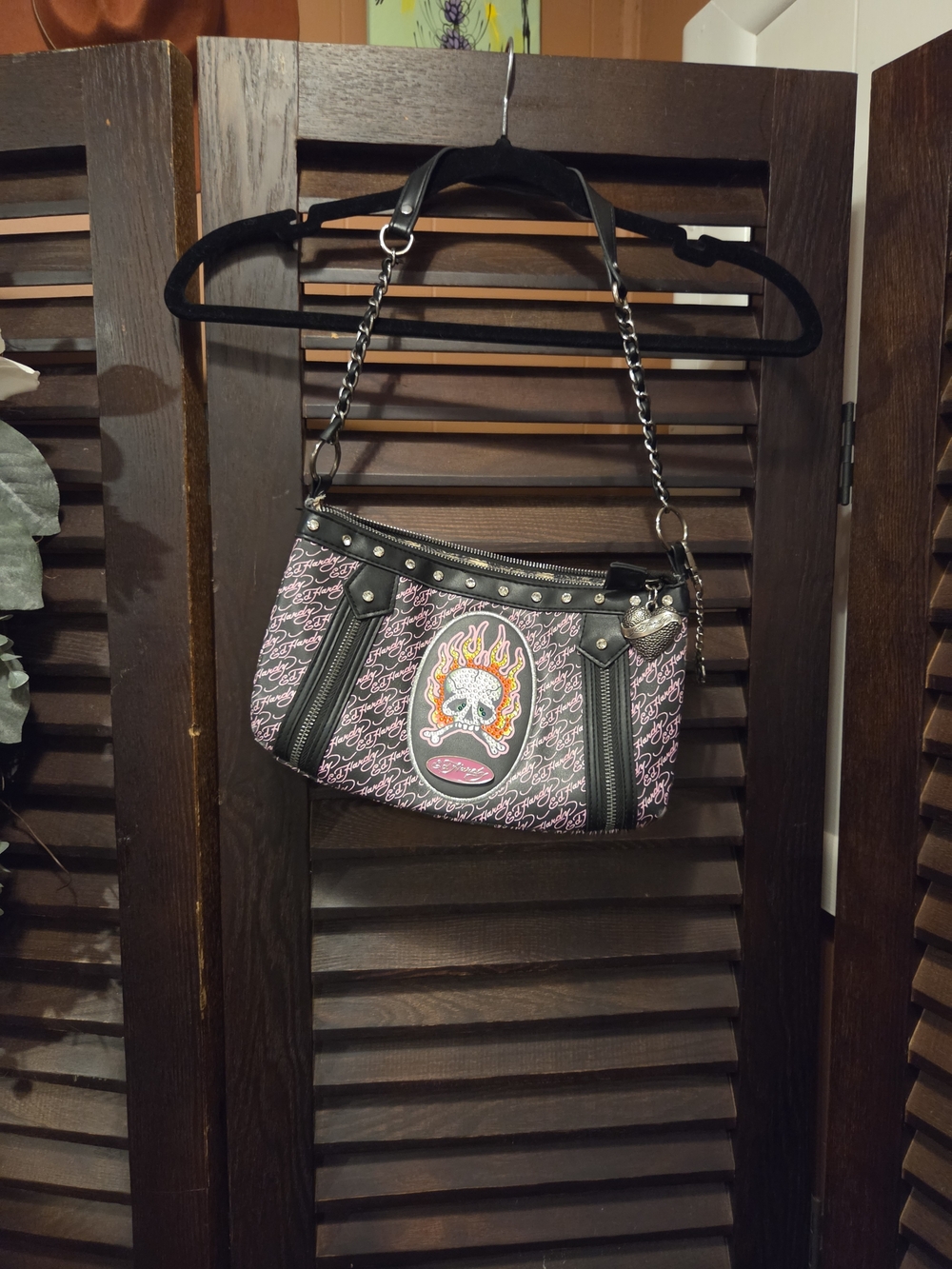 Ed Hardy Shoulder Bag Black & Pink
